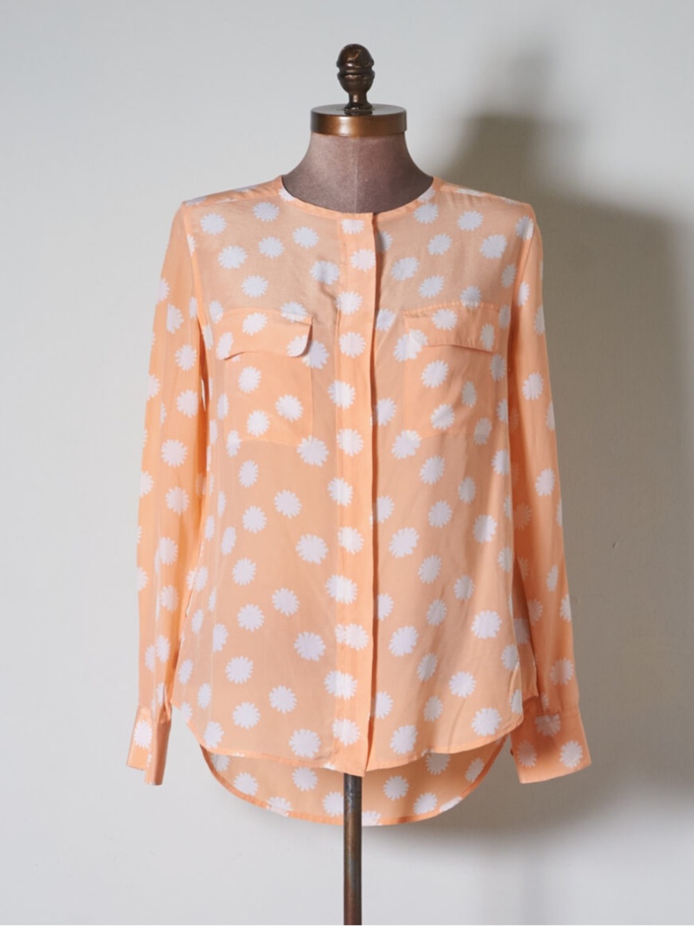 Equipment Blouse Floral Silk Button Down Top Medium